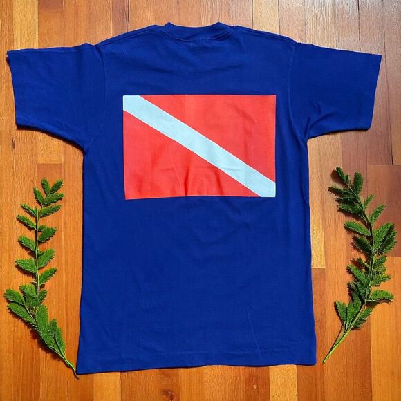 Fruit Of The Loom Vintage 90s Hydrospace Dive Shop Blue Tee Mens Size Medium - Picture 1 of 8
